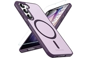 OWKEY for Galaxy S23 Case 6.1'', Magnetic Samsung Galaxy S23 Case for Magsafe with Screen Protector, [Military Grade Protection] Shockproof Phone Cover S23 Case Protective Case for Samsung S23, Purple