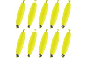 10-Pack Fishing Bobbers Floats, Weighted Bobbers for Fishing Cigar EVA Foam Snap-on Floats Corks Floaters Buoys for Crappie B