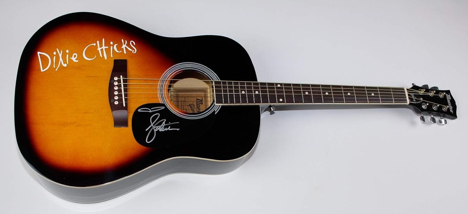 Dixie Chicks Not Ready To Make Nice Natalie Maines Signed Autographed Sunburst Full Size Acoustic Guitar Loa