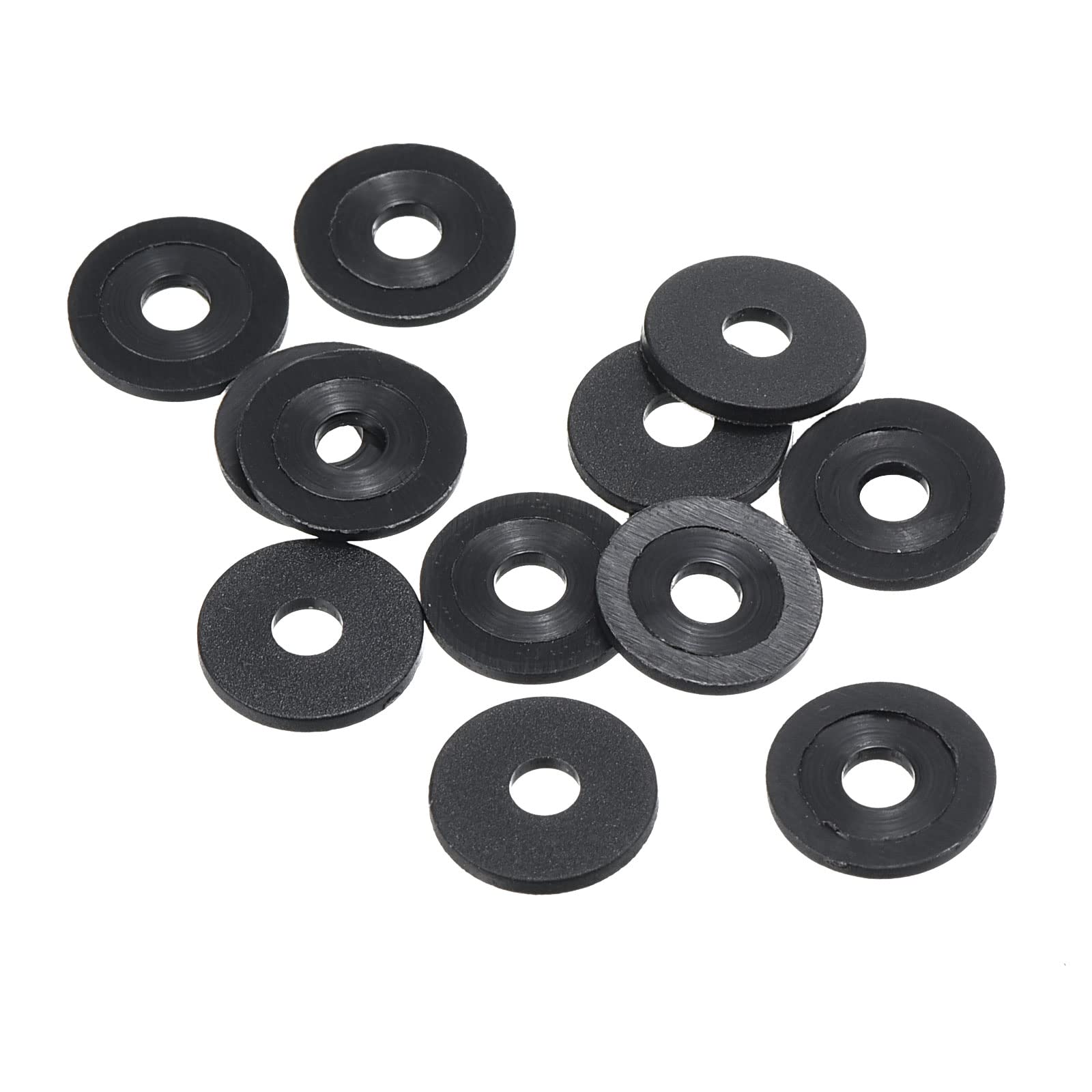 PATIKIL M3 Nylon Flat Washer, 12 Pack 3mm ID 10mm OD 1mm Thick Sealing Spacer Gasket Ring for Faucet Pipe Water Hose Fastener Bolt, Black