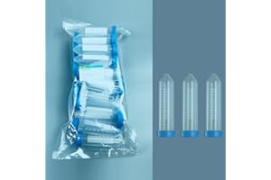 VISOSCI Autoclavable Polypropylene Centrifuge Tubes, Volume 50ml, White Printed Graduated Marks from 5ml to 50ml, Assembled Leak-Proof Screw Cap, Gamma Sterile, 25pcs/Bag