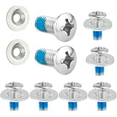 16pcs Snowboard Binding Screw Set, Stainless Steel Snowboard Mounting Screws with Anti-Slip Washers Snowboard Ski Binding Accessories for Sport Snowboard Parts Replacement Hardware