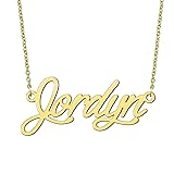 BYBWBL Jordyn Name Pendant Necklace 18k Gold Plated