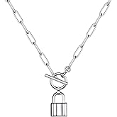 Turandoss 14K-Gold-Plated Necklaces for Women - Lock Evil Eye Medallion Vintage Coin Necklace Bee Sun Moon Shell Chain Necklace Layered Paperclip Chain Necklaces for Women Jewelry Gifts