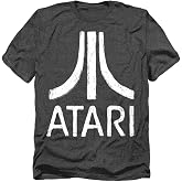 Popfunk Atari Video Game Retro Logo Vintage Gaming Console T Shirt Black Heather