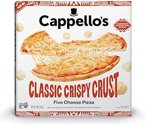 Cappello's Classic Crispy Crust Five Cheese Pizza, Gluten Free, Frozen Pizza 18oz