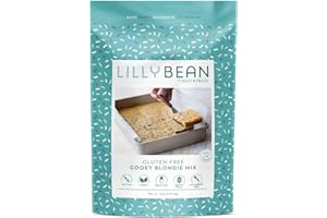 LillyBean Gluten Free Gooey Blondie Mix with No Artificial Colors - Dairy and Soy Free, Vegan - Makes Delicious Desserts - Skillet Cookies, Breakfast Bars, Cake Pops - 18 oz