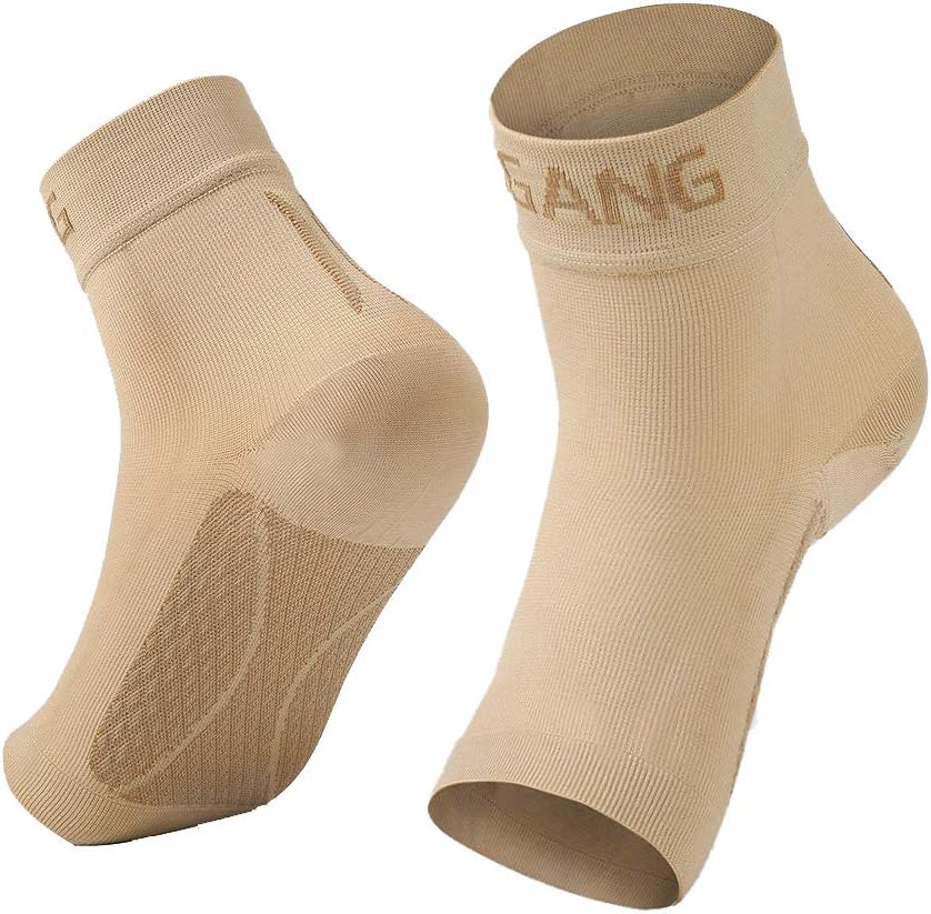 Plantar Fasciitis Socks, 20-30 mmHg Foot Compression Sleeve for Men Women, Compression Socks for Arch Support Ankle Brace, Better than Night Splint, Eases Swelling & Heel Spurs, Pain Relief, Beige XXL