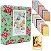 Ablus 64 Pockets Mini Photo Album for Fujifilm Instax Mini 7s 8 8+ 9 25 26 50s 70 90 Instant Camera & Name Card (64 Pockets, Green flowers)