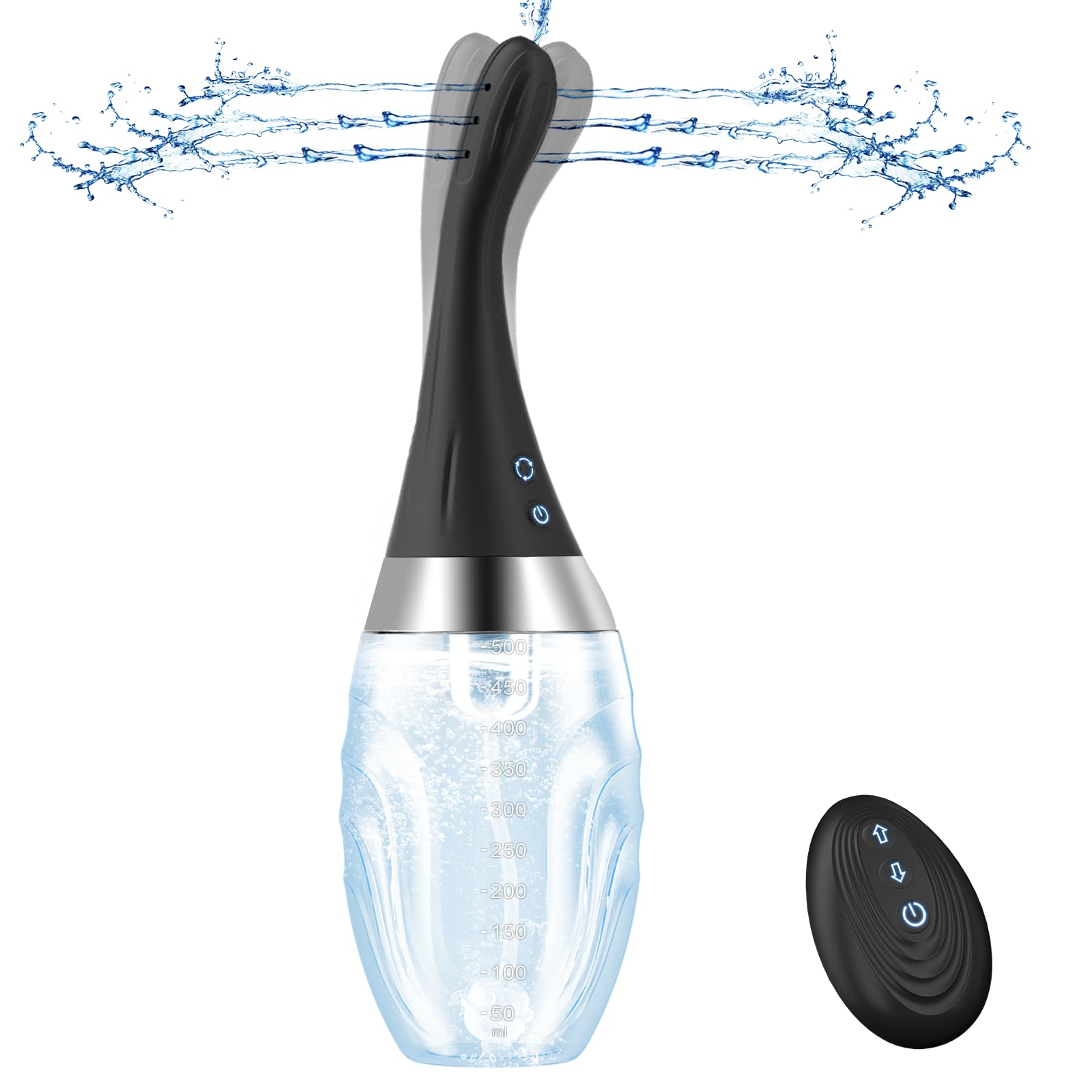 Photo 1 of Enema Anal Douche for Men Women - Anti BackFlow Automatic Electric Enema Bulb Silicone Douche with 7 Nozzle 7 Rotating 3 Speeds for Colon Cleanse, Remote Control Feminine Care Shower Kit Bottle 16.9oz