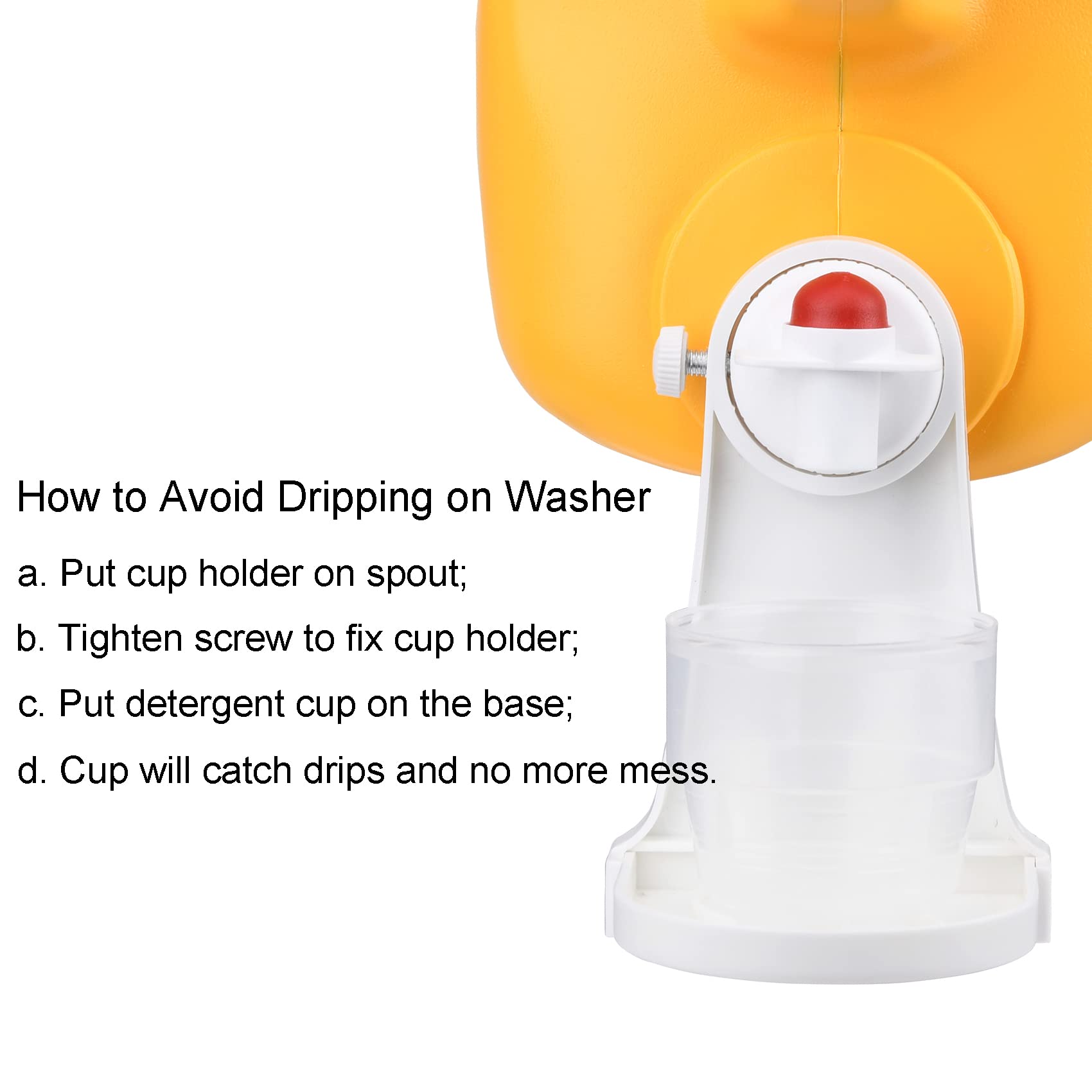 Laundry Detergent Cup Holder, Fabric Softener Drip Catcher, Firmly Holds on Bottle Spouts, Keeps Washer Dryer and Floor Clean and Organized - Pack of 2