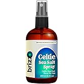 brizz Celtic Sea Salt Hair Spray. Instant & Natural Beach Look, Volume & Texture, Celtic Sea Salt Spray with Kelp, Aloe Vera, and Hair-Strengthening Minerals. (8.45 fl oz)