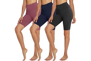 TNNZEET 3 Pack Biker Shorts Women - 5’’/ 8’’ High Waisted Tummy Control Spandex Workout Shorts for Gym Yoga Volleyball