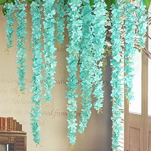 30 Piece Artificial Flowers Silk Wisteria Garland-Dearhouse Artificial Wisteria Vine Ratta Silk Hanging Flower For Home Garden Outdoor Ceremony Wedding Arch Floral Decor