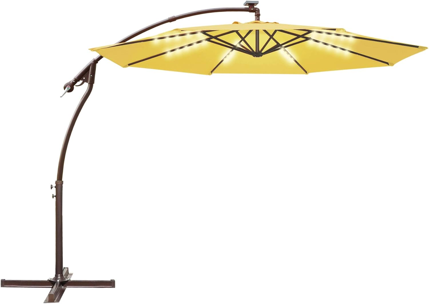 Amazon Com Strong Camel 10ft Offset Cantilever Patio Umbrella Outdoor Market Hanging Solar Umbrella Beige Garden Outdoor