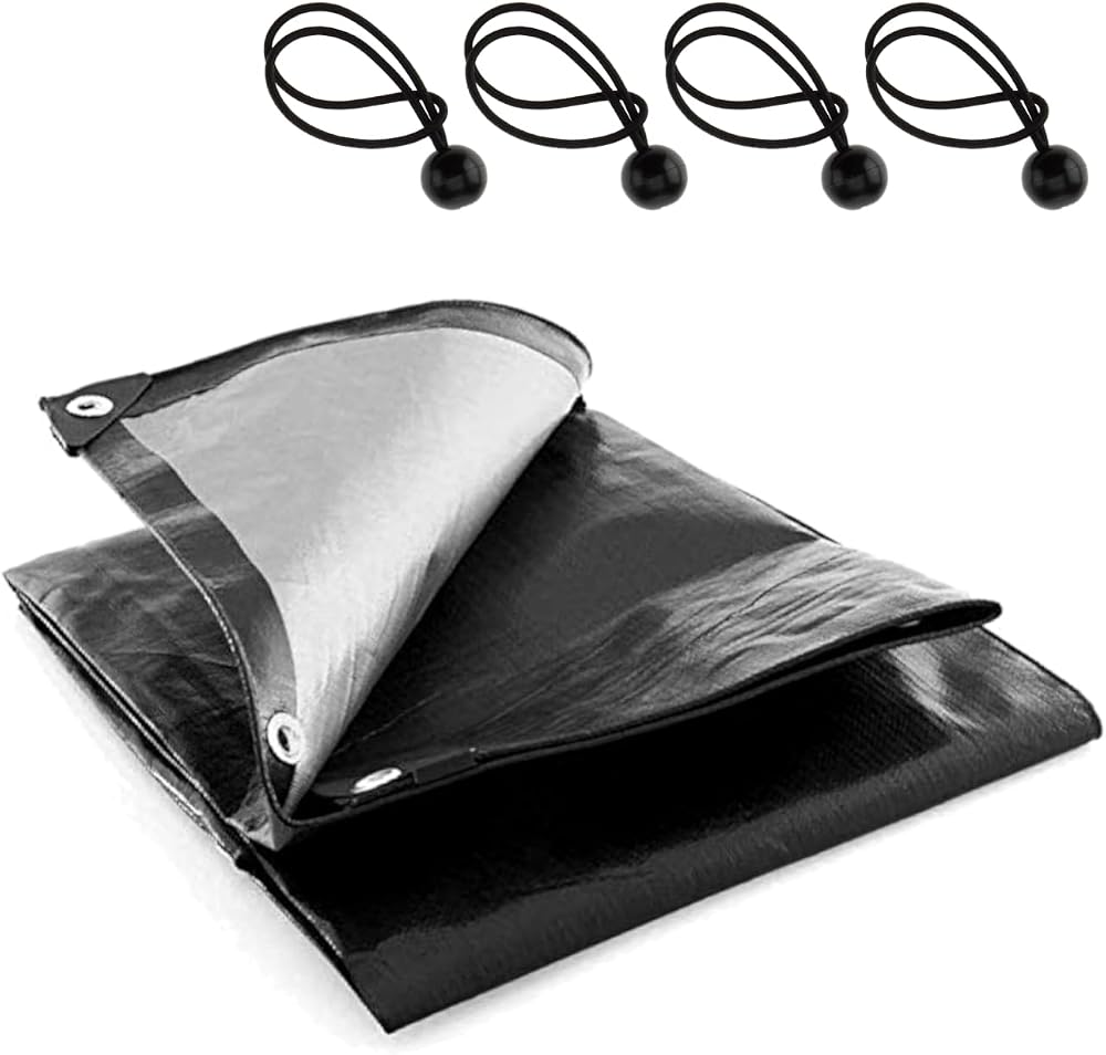 SolaDirect 2 x 3 m Heavy-Duty Tarpaulin 235 GSM with 4 Ball Bungees