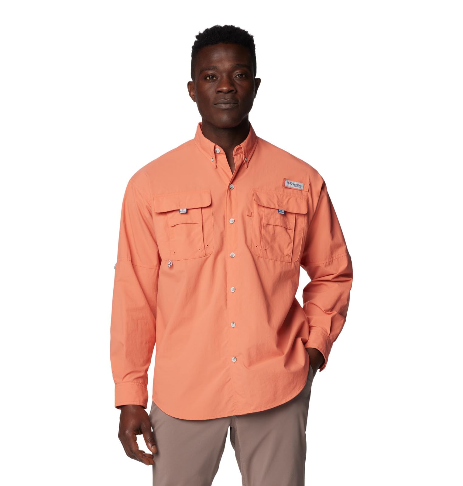 Columbia Men’s Bahama II Long Sleeve Shirt, Faded Peach, 6X Big