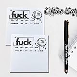 Bafiwu Fresh Outta Fucks Pad and Pen Funny Sticky Notes Office Set Black view 3