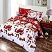 Anself 4pcs Polyester Fiber 3D Printed Cartoon Merry Santa Claus Deep Pocket Bedding Set Bedclothes Cover Bed Sheet 2 Pillowcases