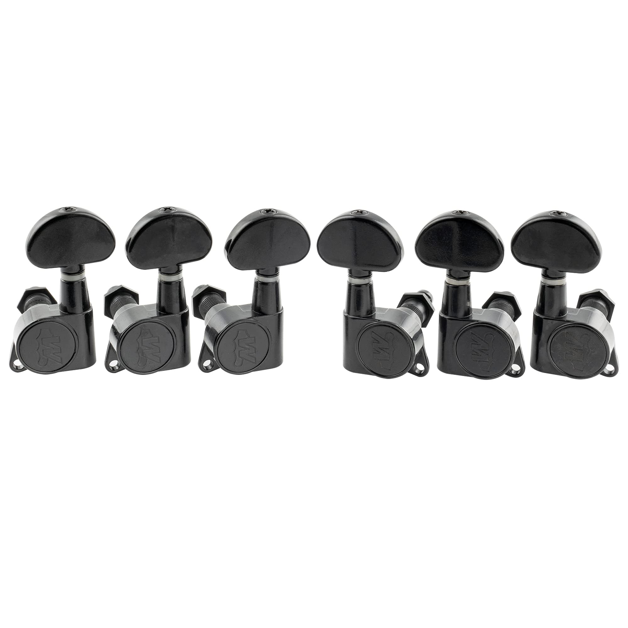 Wilkinson WJN03 3L3R EZ-Lok Guitar Tuners Machine Heads 1:19 Ratio Tuning Pegs Keys for Epiphone Les Paul SG Electric or Acoustic Guitar, Black