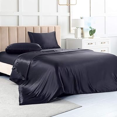 Buy Satin Sheets Cal King Black Silk Sheets Soft Silk Bed Sheets With 1 Deep Pocket Fitted Sheet 1 Flat Sheet 2 Silky Satin Pillowcases Online In Indonesia B08c7nlzzs