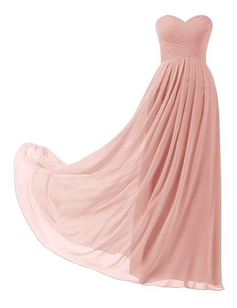 HUINI Ballkleider Trägerlos Schulterfrei Chiffon Lang Brautjungfernkleid Abendkleider mit Schnürung Falten Promkleid Partykle