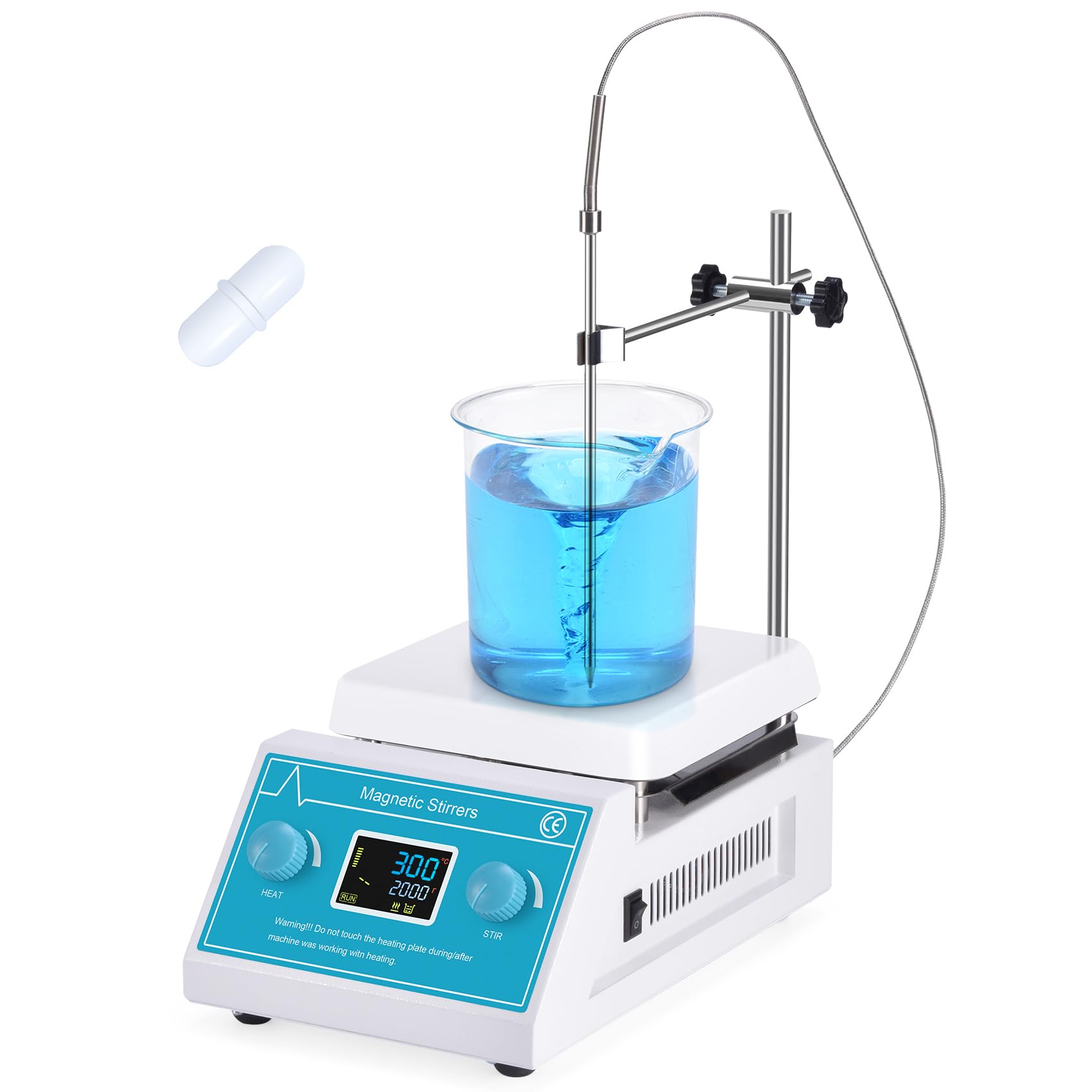 Photo 1 of Slendor Magnetic Stirrer Hotplate Mixer - 2000 RPM Hot Plate Max 300?/572? Lab Heating Plate Stirrers with LED Digital Display, Stir Bar, Temp Sensor and Support Stand
