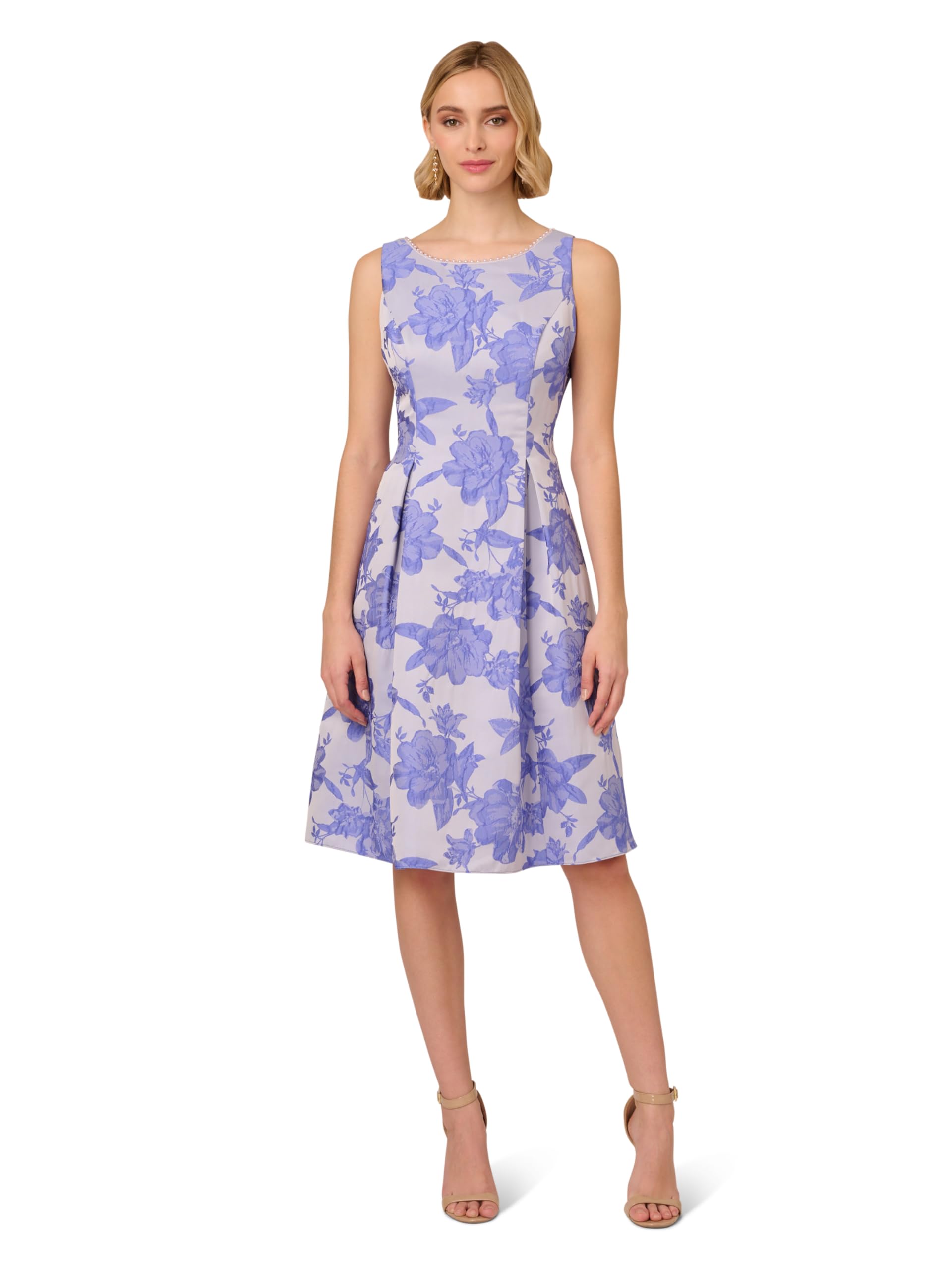 Adrianna Papell Women’s Printed Short Dress, Peri Cruise 4