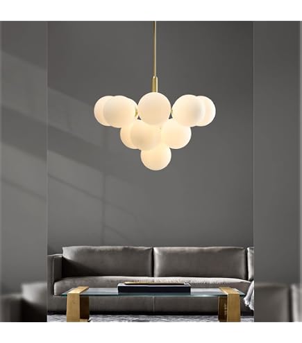 Dia 16" Modern Ring Chandelier – Gold Round Pendant Light With Glass Globes, Smart RGBWW, Remote & App Control, Dimmable, Adjustable Height