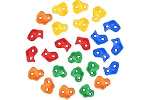 SEKKVY 25 Climbing Holds for Kids, Multi-Color Rock Wall Kit for Indoor Outdoor Play Set, With Mounting Hardware