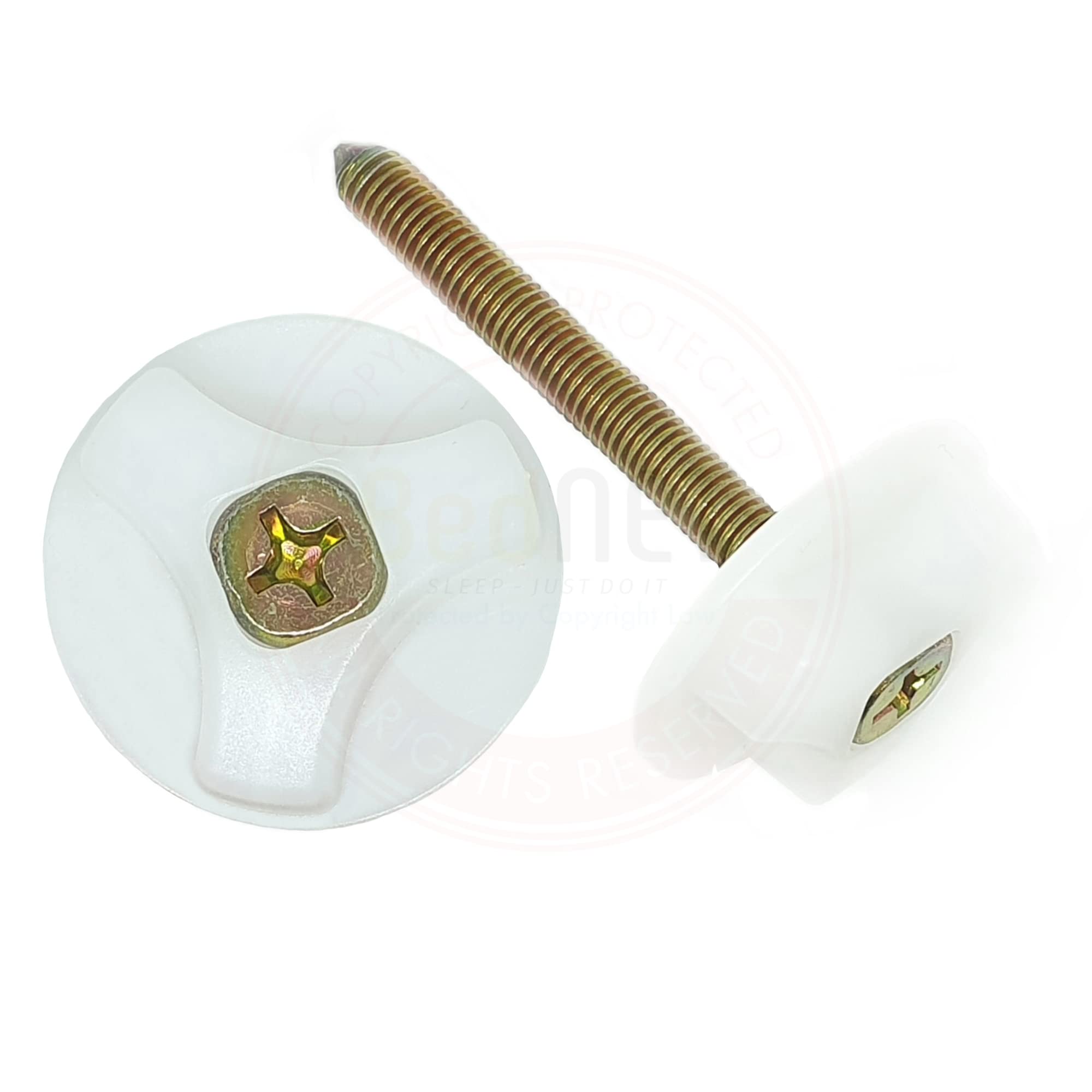 BEDNET 2 x M8 x 75mm Headboard Bolt With Fitted Washer | Headboard Bolts and Screws | Headboard Fixings (M8: 75mm)