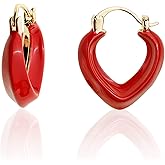 Sonateomber Thick Chunky Huggie Hoop Earrings for Women – Statement Vintage Gold Pated Cubic Zirconia Sensitive Ears Hypoallergenic Stud Jewelry Gift