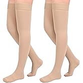 2Pairs Ktinnead 20-30mmHg Thigh High Compression Stockings for Women, Thigh High Compression Socks, Medical Compression Stockings for Pregnant, Teacher, Doctor, Varicose Veins, Swelling, lymphedema