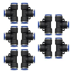 Bwintech 10 Pcs 8mm 3 Way Tee Push in Connect