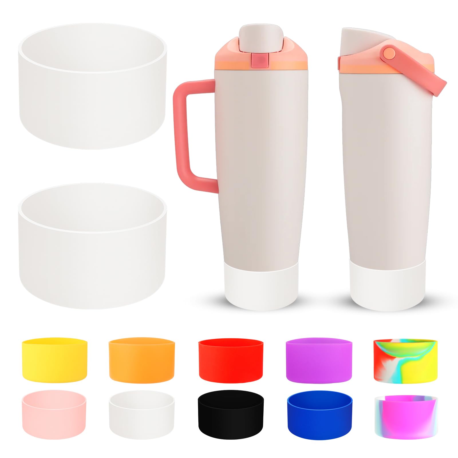 Photo 1 of 2Pcs Silicone Boot for Owala 30oz & 40oz FreeSip Sway Bottles & Tumblers, Accessories for Owala - Transparent