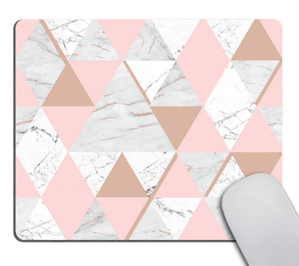 Wasach Pink and Gold Marble Mouse pad Rectangle Non-Slip Rubber Mousepad 9.5 X 7.9 Inch (240mmX200mmX3mm)
