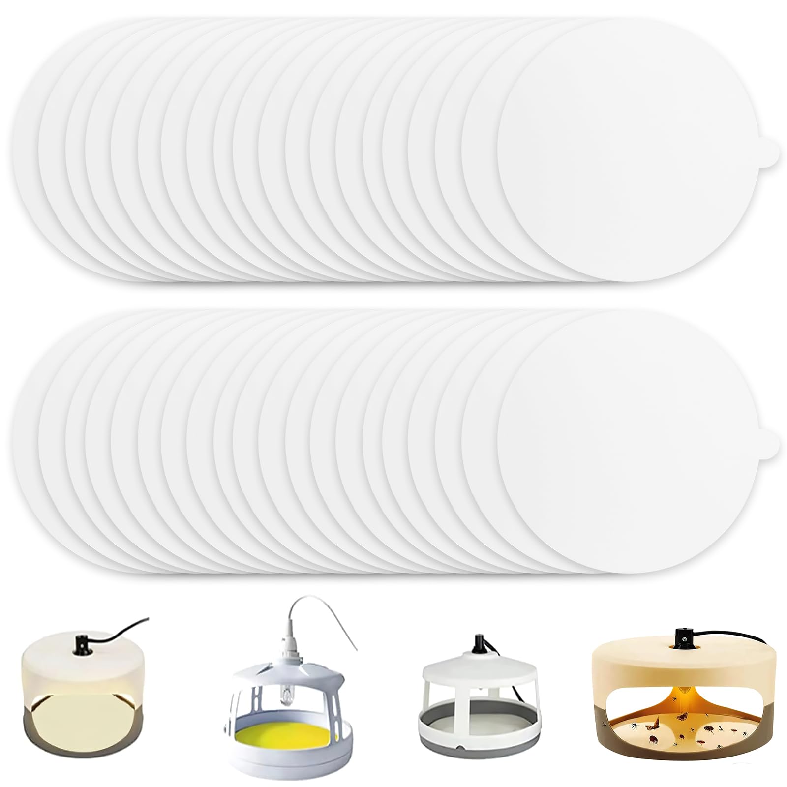 40PCS Flea Trap Sticky Sticker, Flea Trap Sticky Discs Round Sticky Pads Mosquito Trap Sticky Paper for Home, Flea Lamp Sticky Pads for Pet House Carpet Living Room Bedroom Hallway Garden Home
