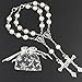 Simplewoo First Communion Gifts Baptism Rosary Party Favors Recuerdos De Bautizo Quinceanera White/SILV Pack of 12pcs
