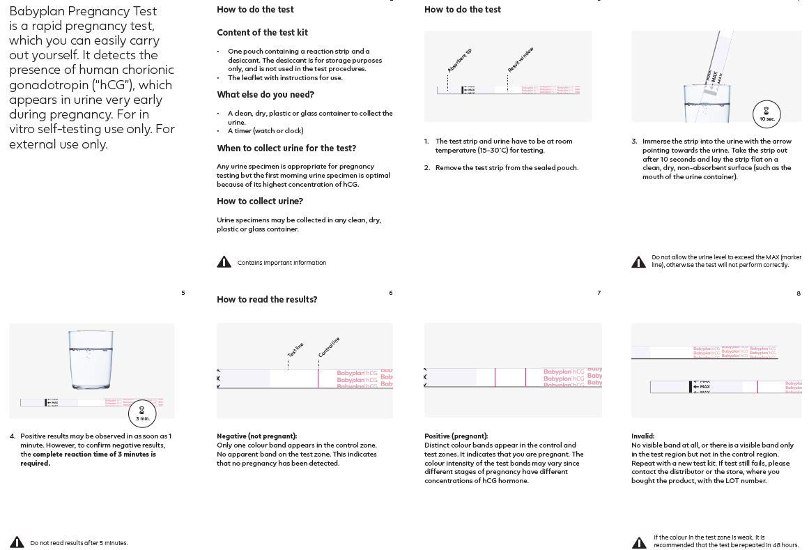 10 X Babyplan Schwangerschaftsfruhtest Streifen Hcg 10miu