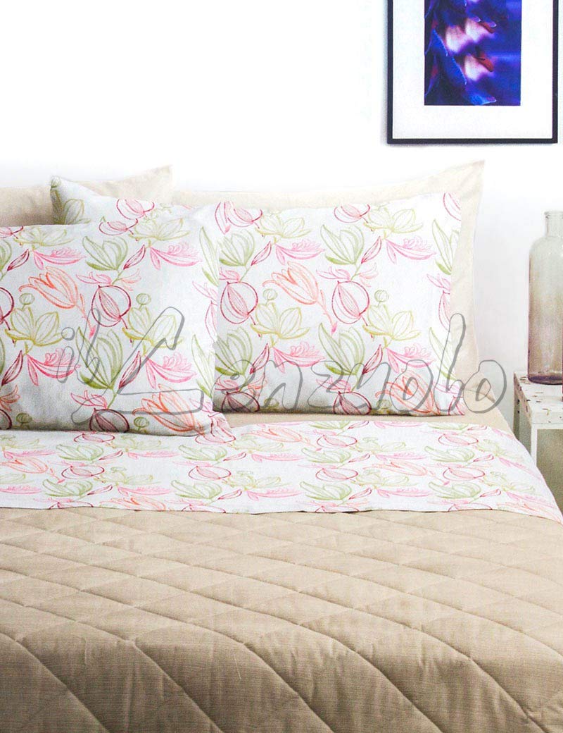 Bassetti Dream CLELIA double bed sheets in cotton variant Pink