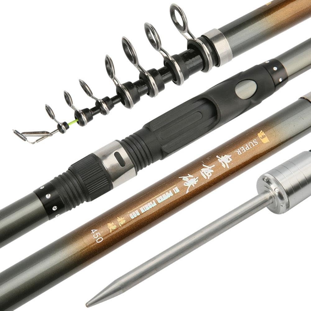 HLL Portable Fishing Rod Telescopic Combos Travel Carbon Fishing Rod and Reel Set 2.4/2.7/3.0/3.6/4.5/5.4M