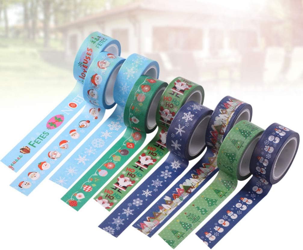 TOYANDONA Christmas Washi Tape for DIY Craft Packaging Supplies (Mixed Style) 9 Rolls 5 Meter, 2.6*1.5CM - Image 5