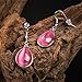 TIDOO Gorgeous Pink Cats-eye Stone Fish Hook Earrings Drop Earring for Ladies