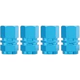 TOMALL Hexagon Style Tire Valve Stem Caps Chrome Sky Blue for Bike Bicycle