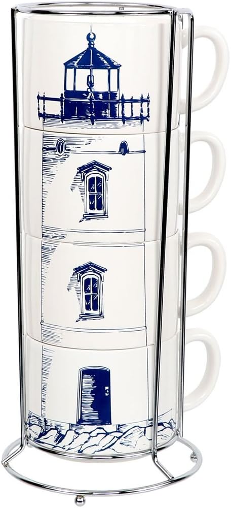 DEI Ceramic Mug, 6.25 x 6.5 x 13.25, Blue/White