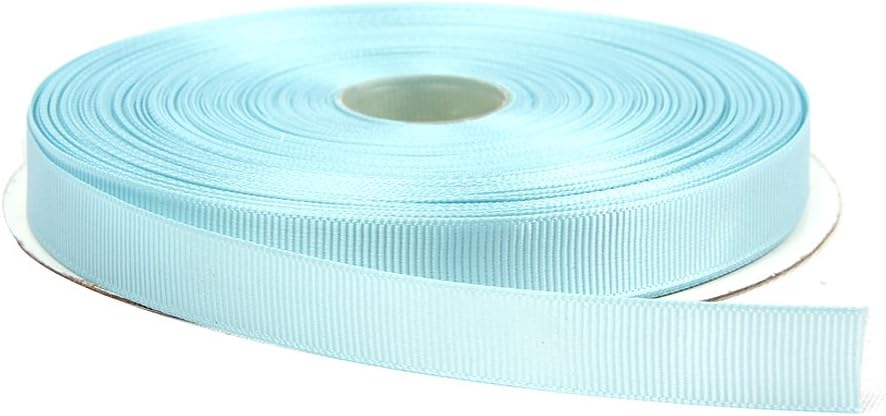 Topenca Supplies 1/2 Inches x 50 Yards Double Face Solid Grosgrain Ribbon Roll, Baby Blue