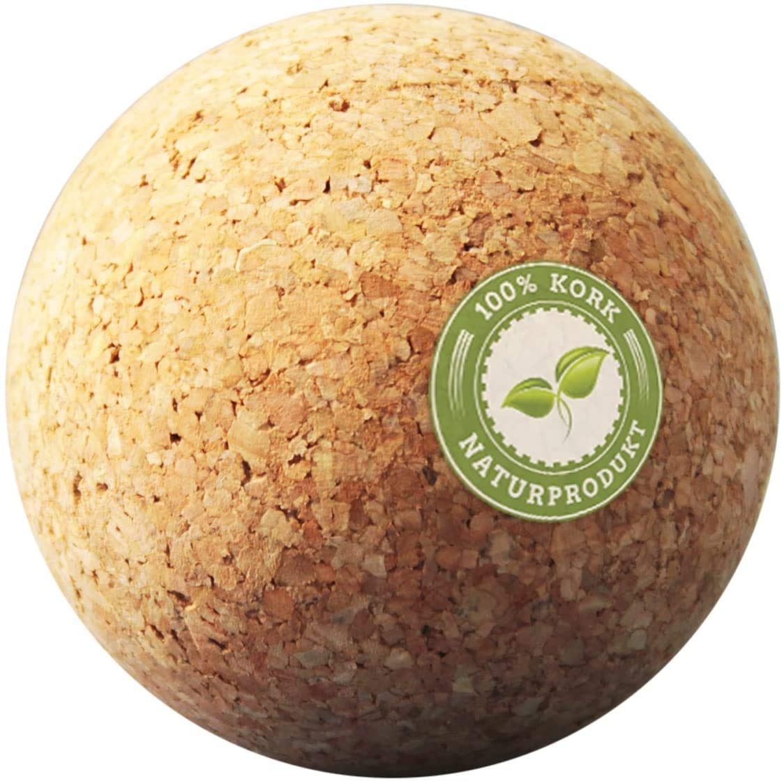 Massage Ball Natural Set 5 cm with Training Instructions Exercise Book & Pouch - Cork Ball, Fascia Ball for Trigger Zones Fascia Ball (Trigger Point Fascia Training) Plantar Fasciitis