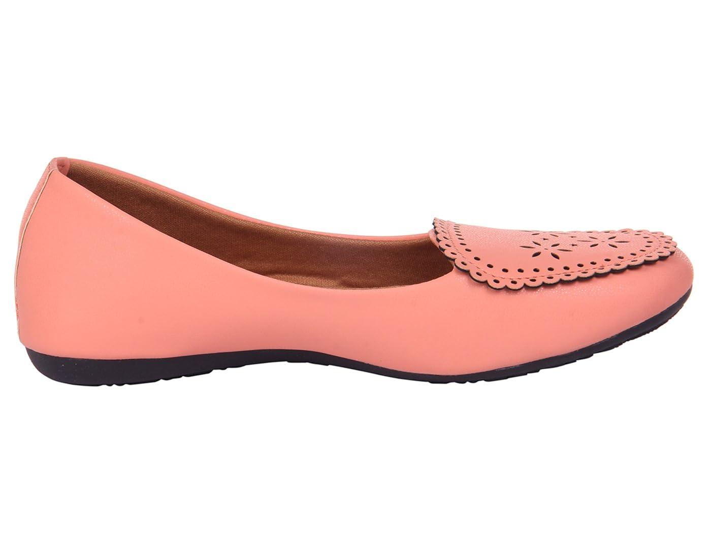 goyal peach cutwork loafer bellies
