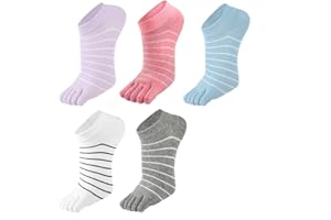 Toe Socks, 5 Pairs Women's Toe Socks for Running Athletic Walking