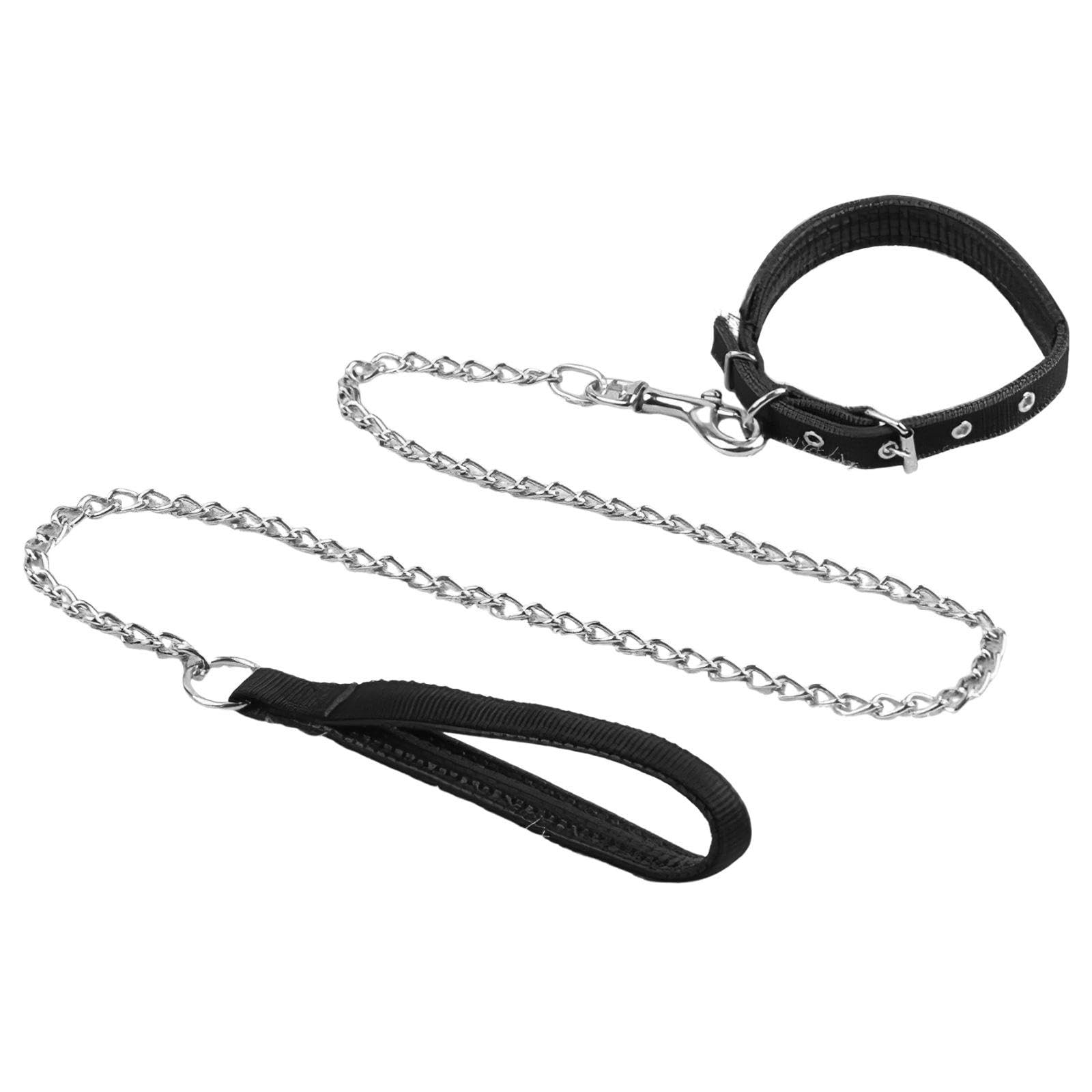WUFGWBD 1 Pet Leash, 1 Pet Collar, Metal Dog Leash, Outdoor Dog Walking Set, Anti-Bite Dog Leash, Pet Accessories